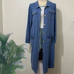 Free People Long Blue Cardigan